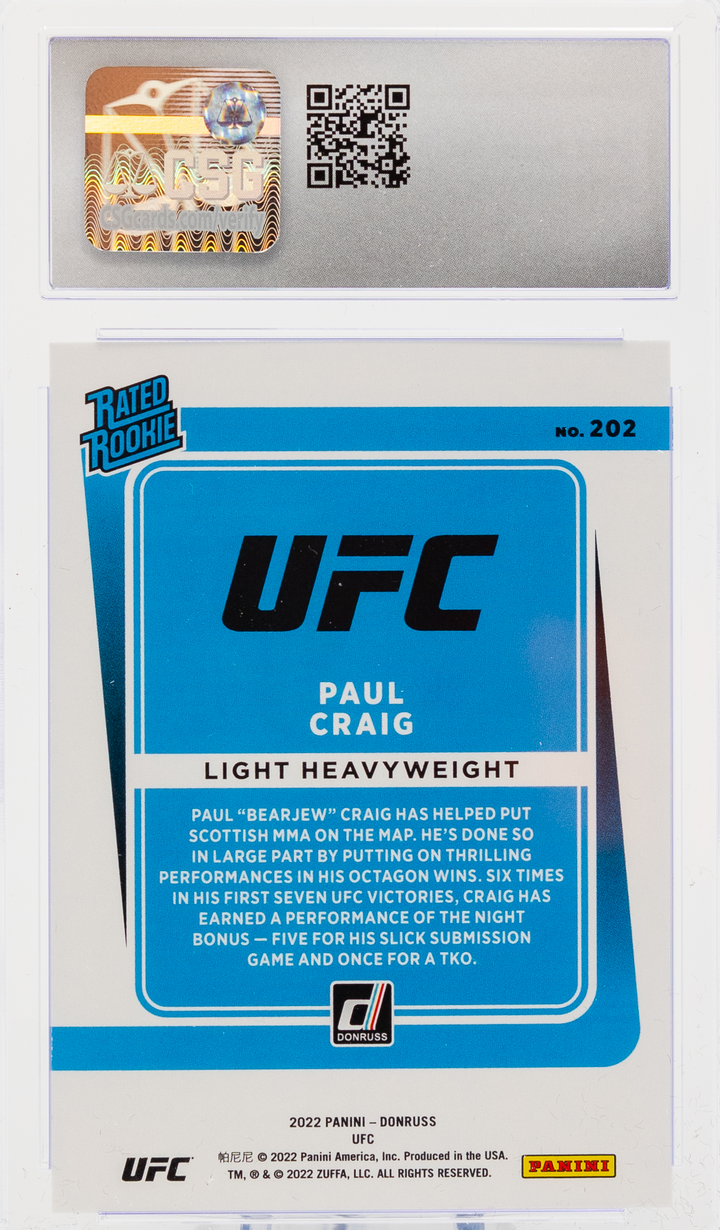 2022 Panini Donruss UFC - Paul Craig 202 - CSG CGC 8.5