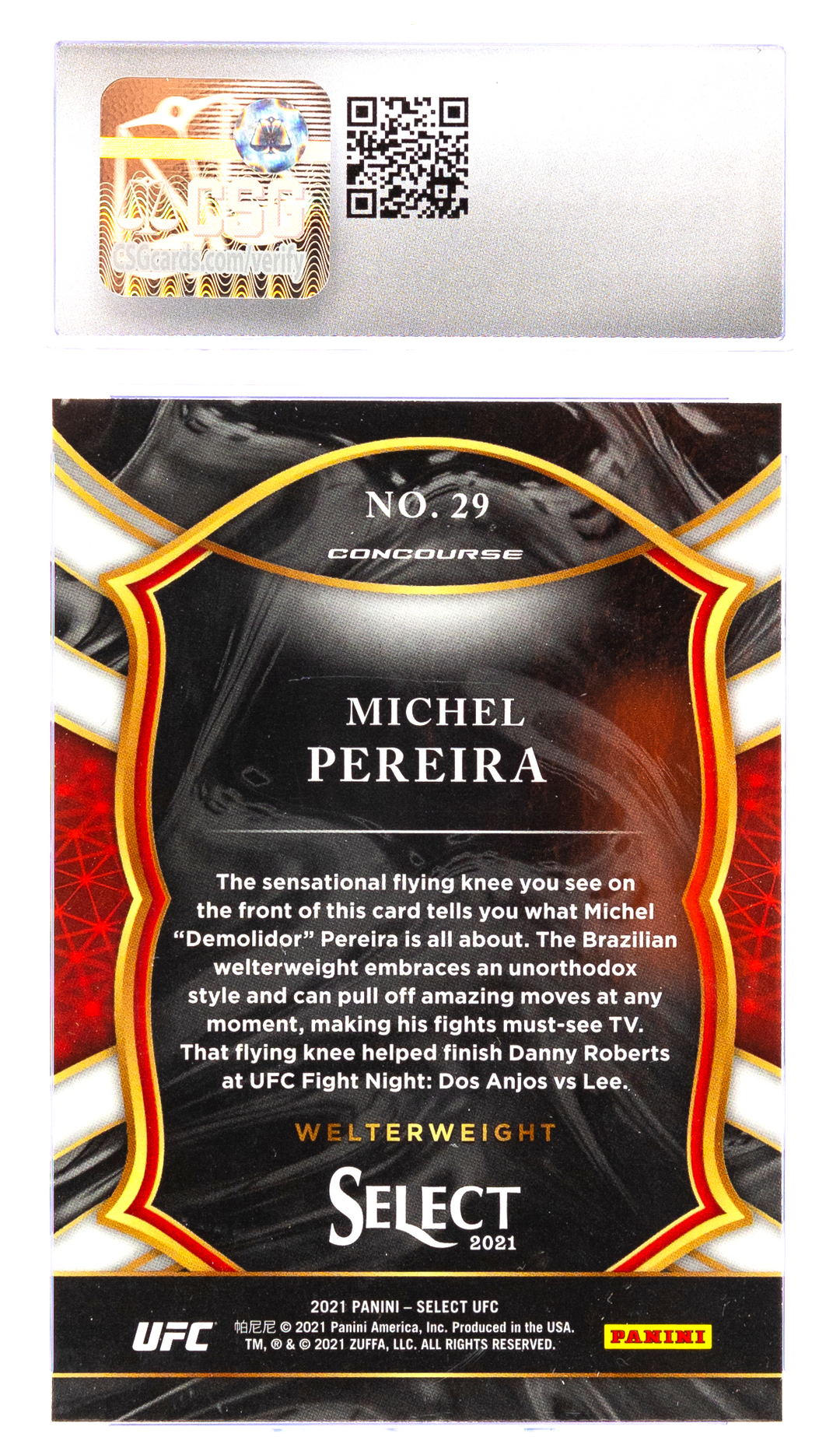 2021 Panini Select UFC - Michel Pereira 29 - CSG CGC 9.5