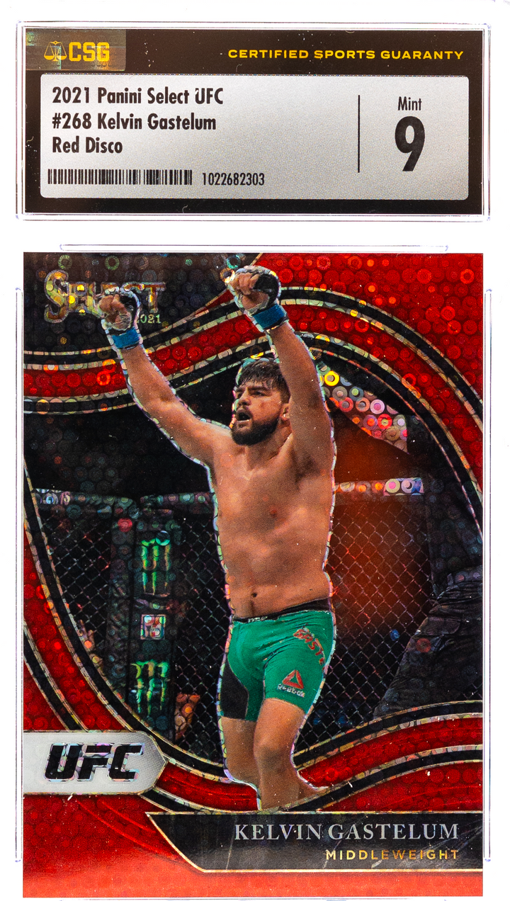 2021 Panini Select UFC - Kelvin Gastelum 268 - Red Disco /199 - CSG CGC 9