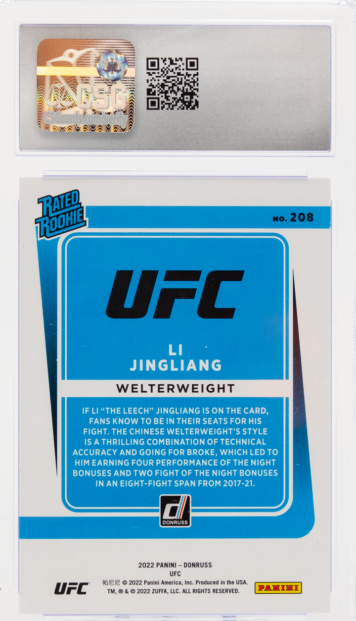 2022 Panini Donruss UFC - Li Jingliang 208 - CSG CGC 8.5