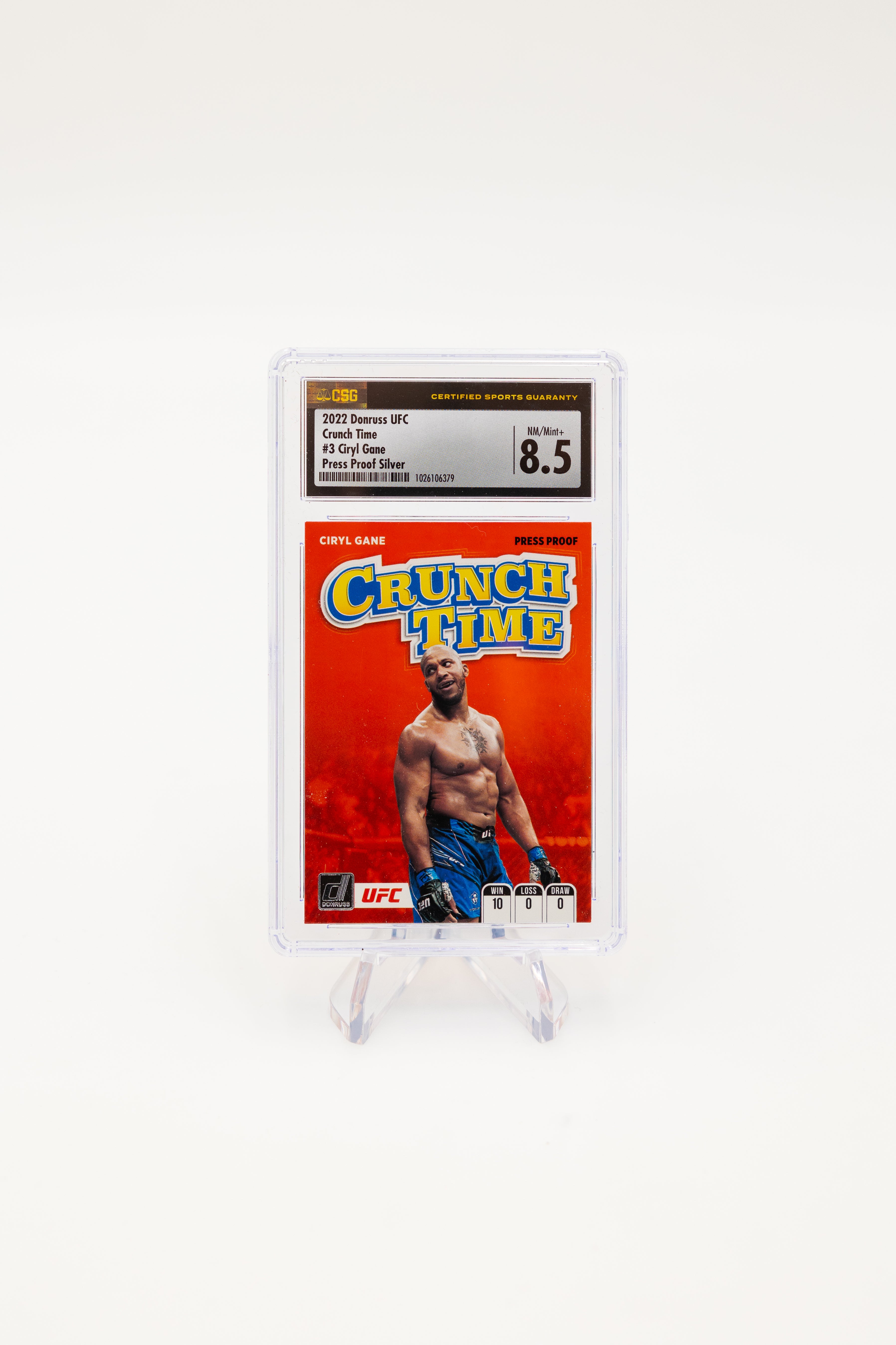 2022 Donruss UFC - Ciryl Gane 3 - Crunch Time Press Proof Silver - CSG CGC 8.5