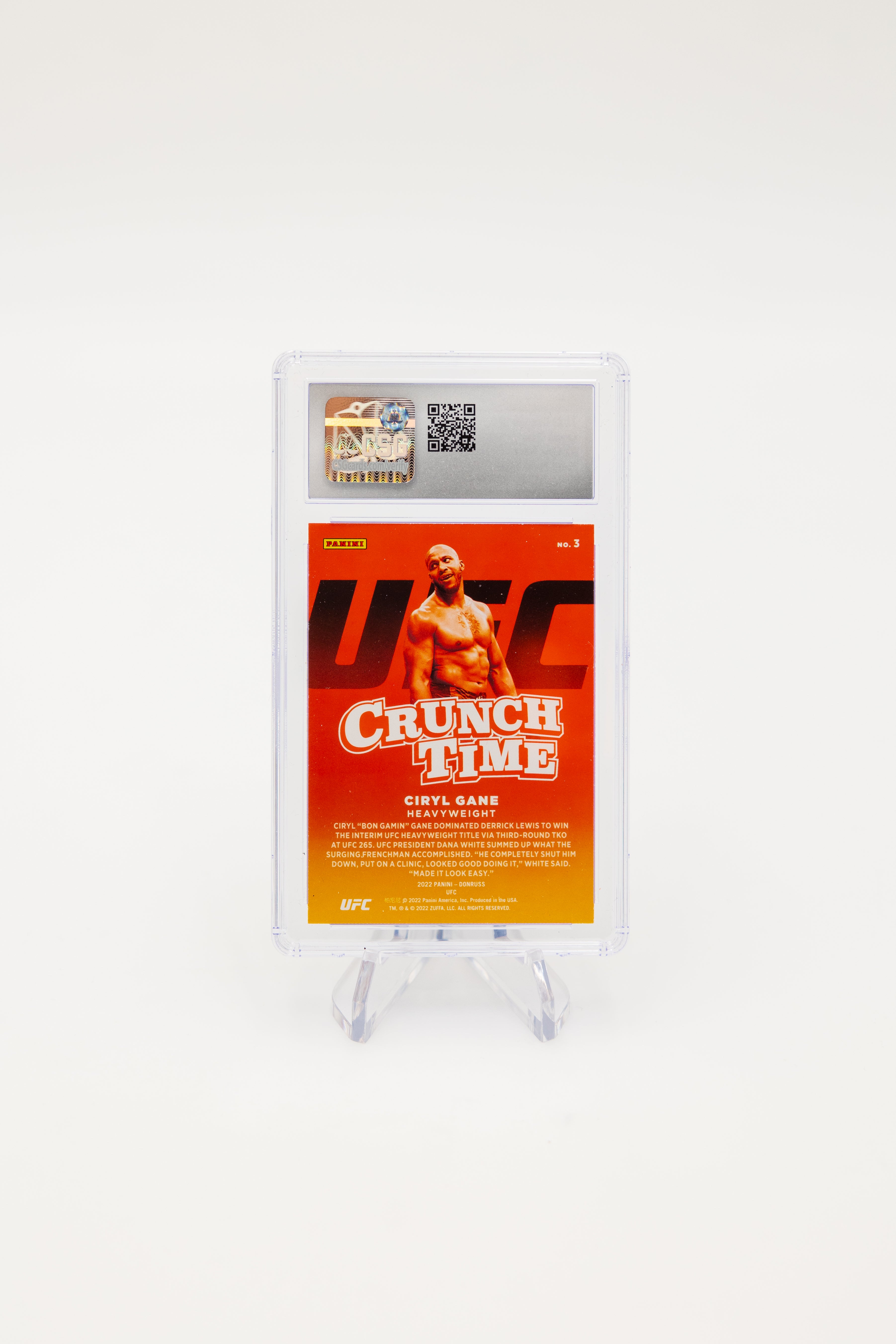 2022 Donruss UFC - Ciryl Gane 3 - Crunch Time Press Proof Silver - CSG CGC 8.5