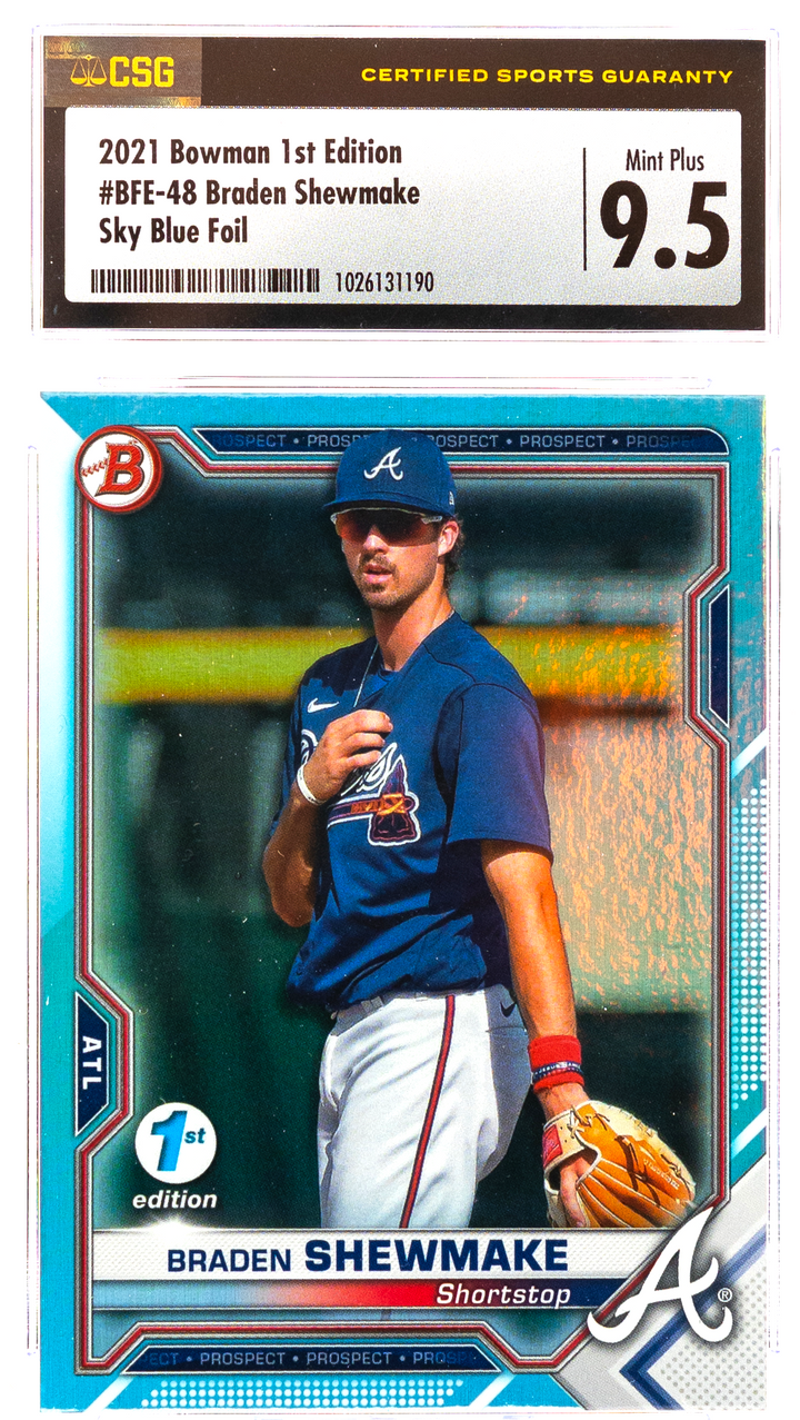 2021 Bowman 1st Edition - Braden Shewmake BFE-48 - Sky Blue Foil - CSG CGC 9.5