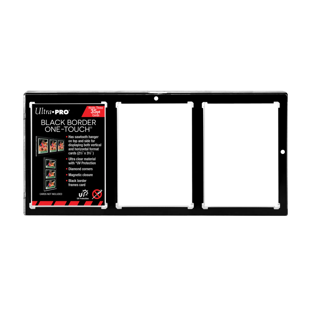 Ultra PRO 3-Card Black Border ONE-TOUCH Magnetic Holder