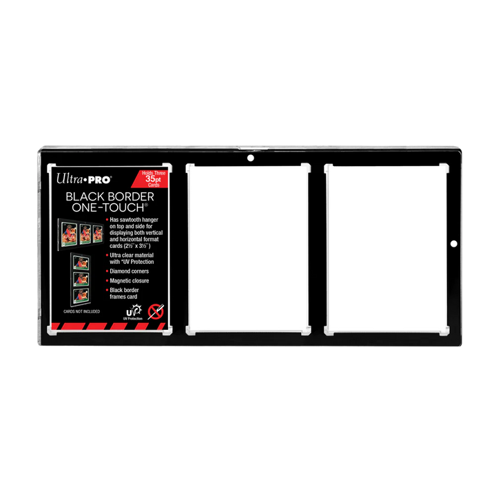 Ultra PRO 3-Card Black Border ONE-TOUCH Magnetic Holder