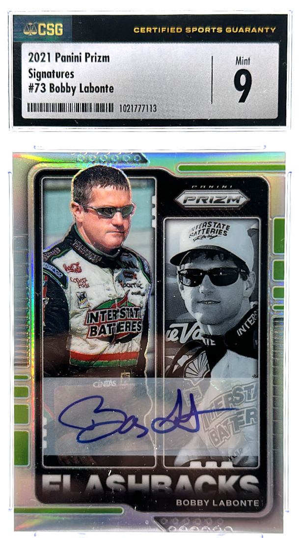 2021 Panini Prizm - Bobby Labonte 73 - Flashbacks auto - CSG CGC 9 /10