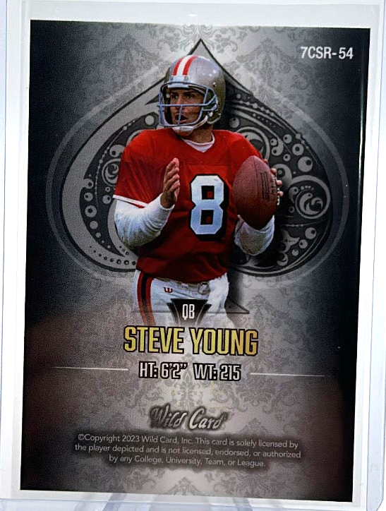 2023 Wild Card 7 Card Studs - Steve Young 7CSR-54 - 1/1