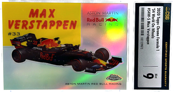 2020 Topps Chrome Formula 1 - Max Verstappen 54W-5 - World On Wheels - CSG CGC 9