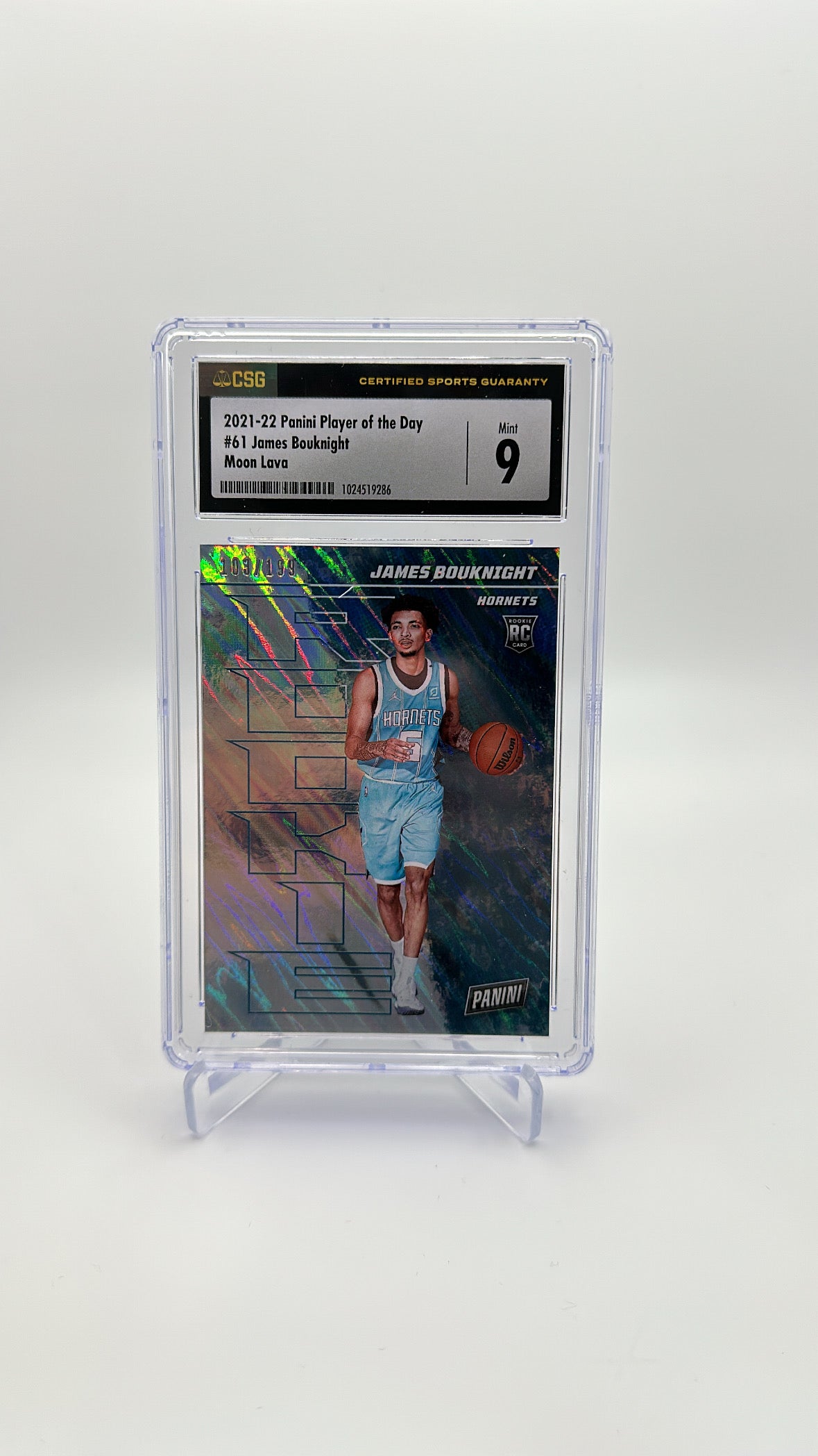 2021-22 Panini Player of the Day - James Bouknight 61 - Moon Lava /199 - CSG CGC 9