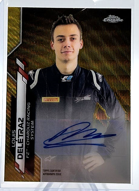 2020 Topps Chrome F1 - Louis Deletraz F1A-LD - Gold Wave Auto /50