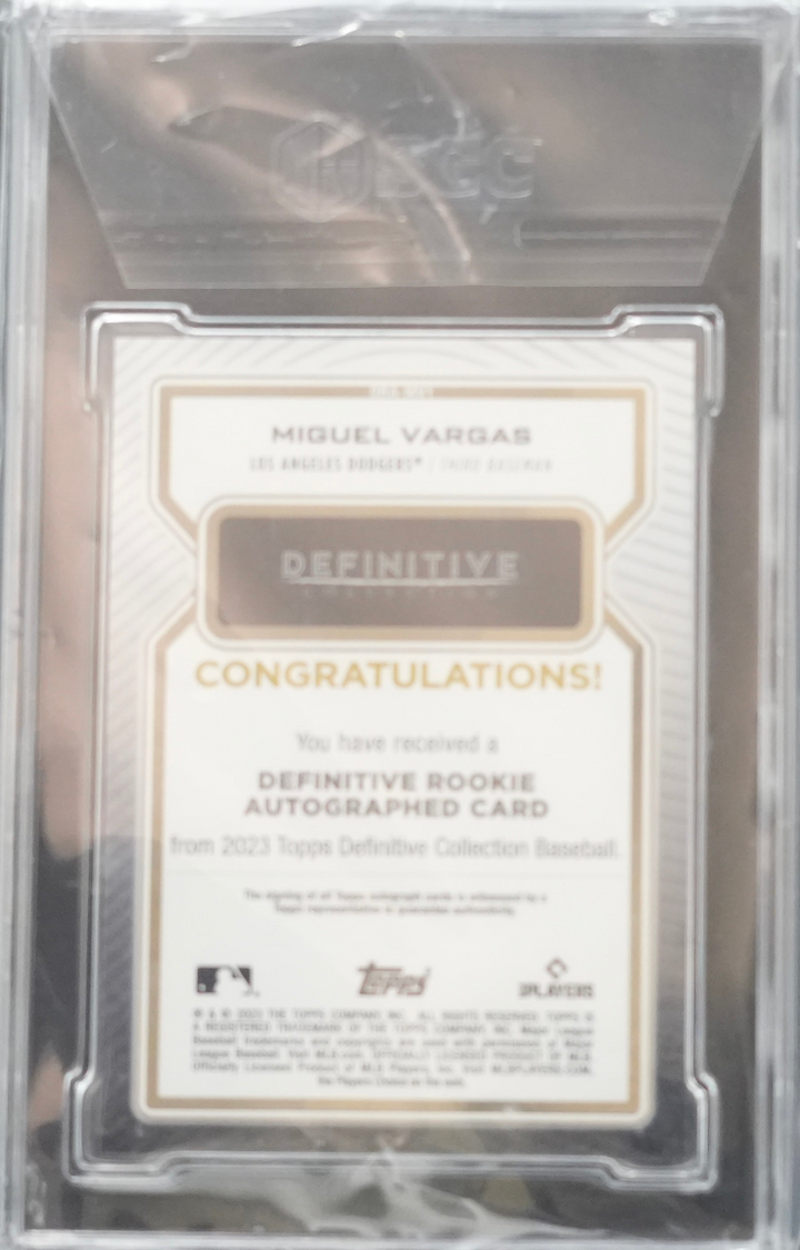 2023 Topps Definitive Collection  - Miguel Vargas DRA-MV1 - Rookie Autographed /50 - SGC 10 / 10