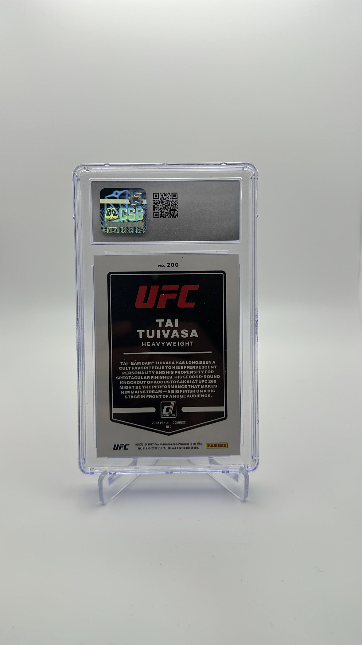 2022 Panini Donruss UFC - Tai Tuivasa 200 -  Press Proof Silver - CSG CGC 10