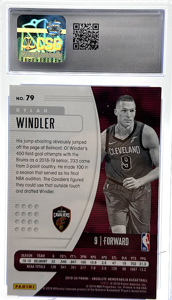 2019 Panini Absolute Memorabilia  - Dylan Windler 79 - Orange /75 - CSG CGC 8.5