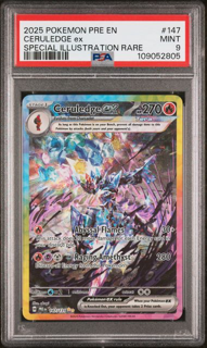 Ceruledge ex - 147/131 - Prismatic Evolutions - 2025 Pokemon - PSA 9