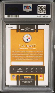 2017 Panini Donruss Optic Football - T.J. Watt 122 - Rated Rookie Red / Yellow - PSA 9