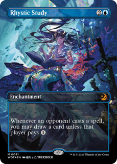 Rhystic Study (Anime Borderless) (Confetti Foil) - Wilds of Eldraine: Enchanting Tales (WOT)