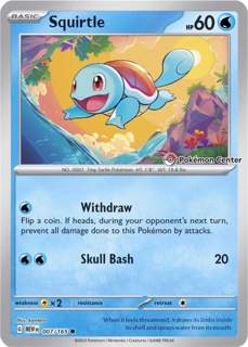 Squirtle - 007/165 (Pokemon Center Exclusive) - SV: Scarlet & Violet Promo Cards (SVP) Sealed