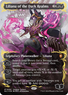 Liliana of the Dark Realms (Borderless) (Raised Foil) - Commander: Bloomburrow (BLC)