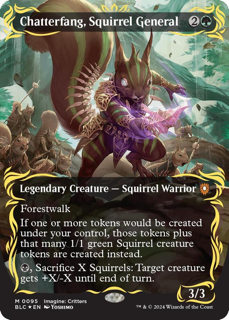 Chatterfang, Squirrel General (Borderless) (Raised Foil) - Commander: Bloomburrow (BLC)