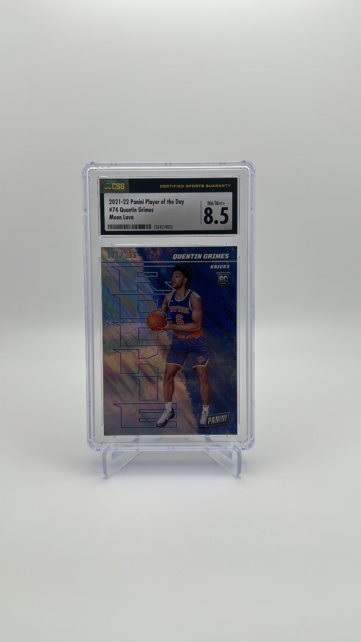 2021-22 Panini Player of the Day - Quentin Grimes 74 - Moon Lava /199 - CSG CGC 8.5