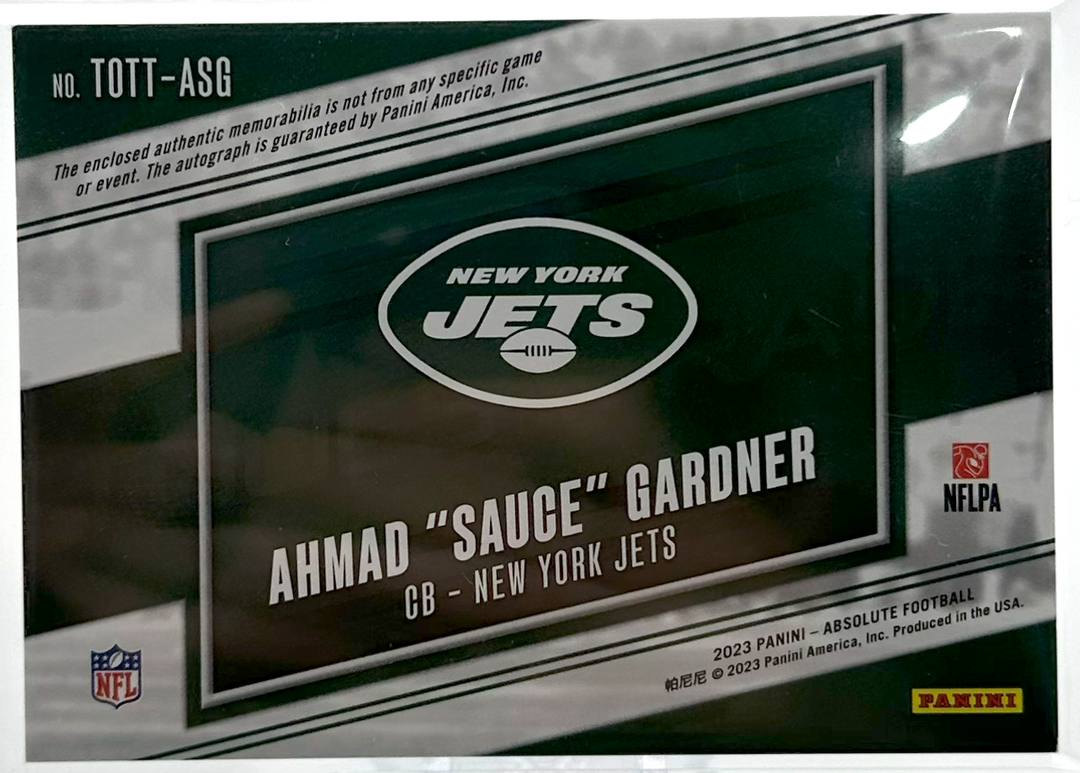 2023 Panini Absolute Football - Ahmad Sauce Gardner TOTT-ASG - Tools of the Trade /99