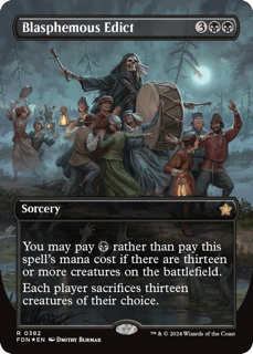 Blasphemous Edict (Borderless) (Mana Foil) - Foundations (FDN)