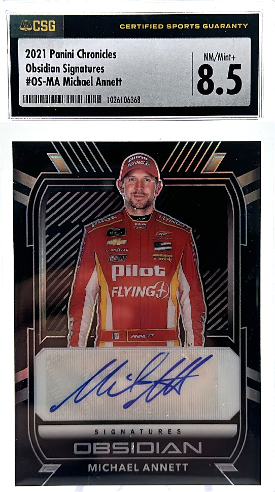 2020 Panini Chronicles Nascar - Michael Annett OS-MA - Obsidian Signatures - CSG CGC 8.5 / 9