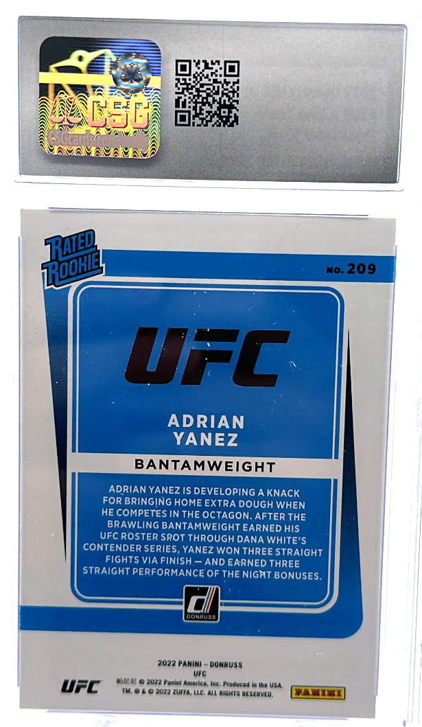 2022 Panini Donruss UFC - Adrian Yanez - Press Proof Silver - CSG CGC 8.5