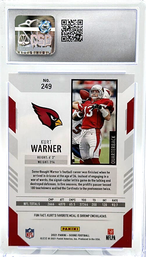 2021 Panini Score - Kurt Warner 249 - First Down /10 - CSG 10