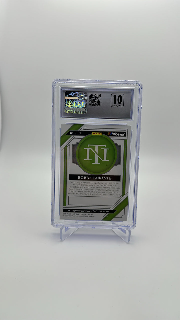 2021 Panini National Treasures - Bobby Labonte TS-BL - Trackside Signatures Gold /10 - CSG CGC 9.5 / 10