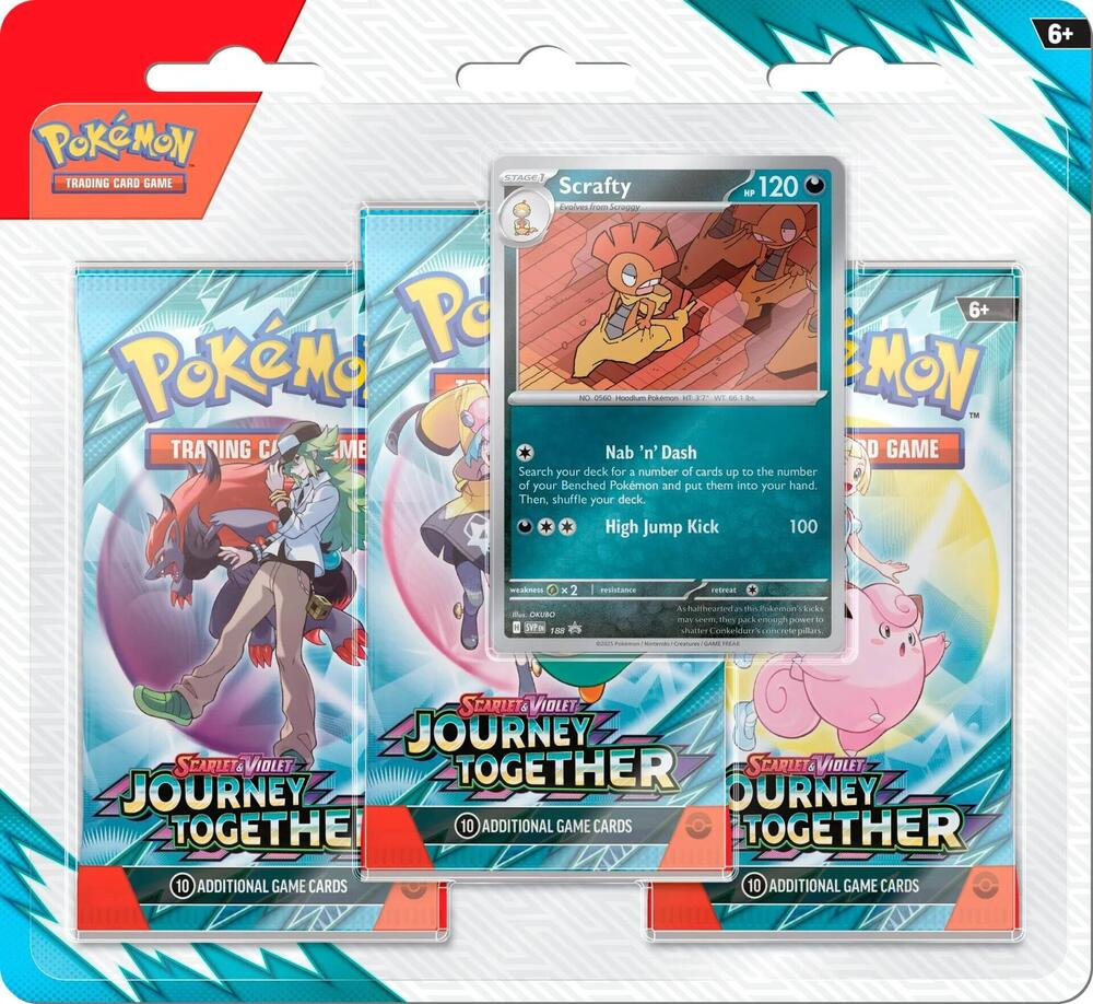 2025 Pokemon SV - Journey Together 3 Pack Blister – Cash Cards