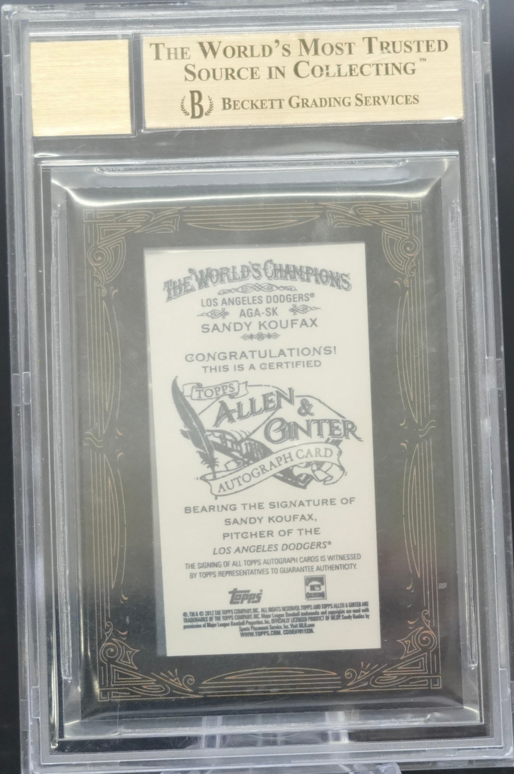 2012 Topps Allen & Ginter - Sandy Koufax AGA-SK - Autographs  - BGS 9.5 / 10