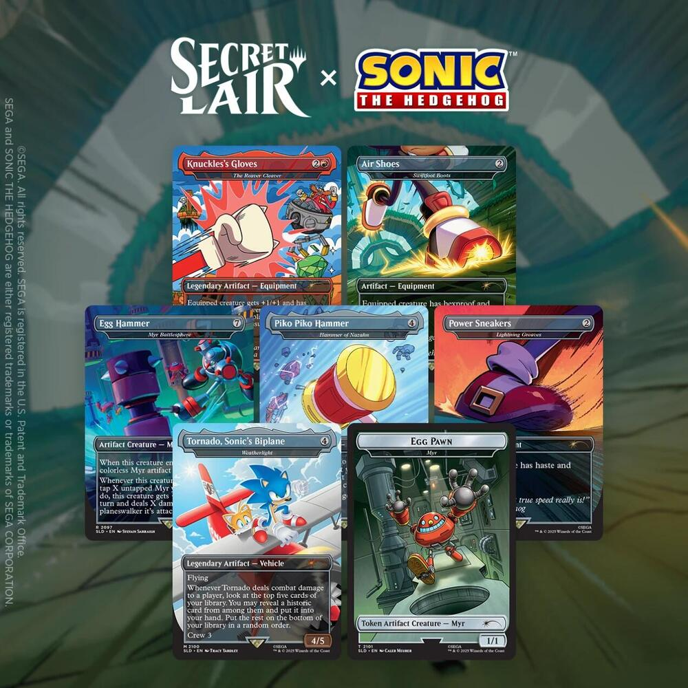 thumbnail image 2 of SEALED MTG Sonic X Secret Lair 100% Complete Bundle Foil AND Non-Foil 2 of 9