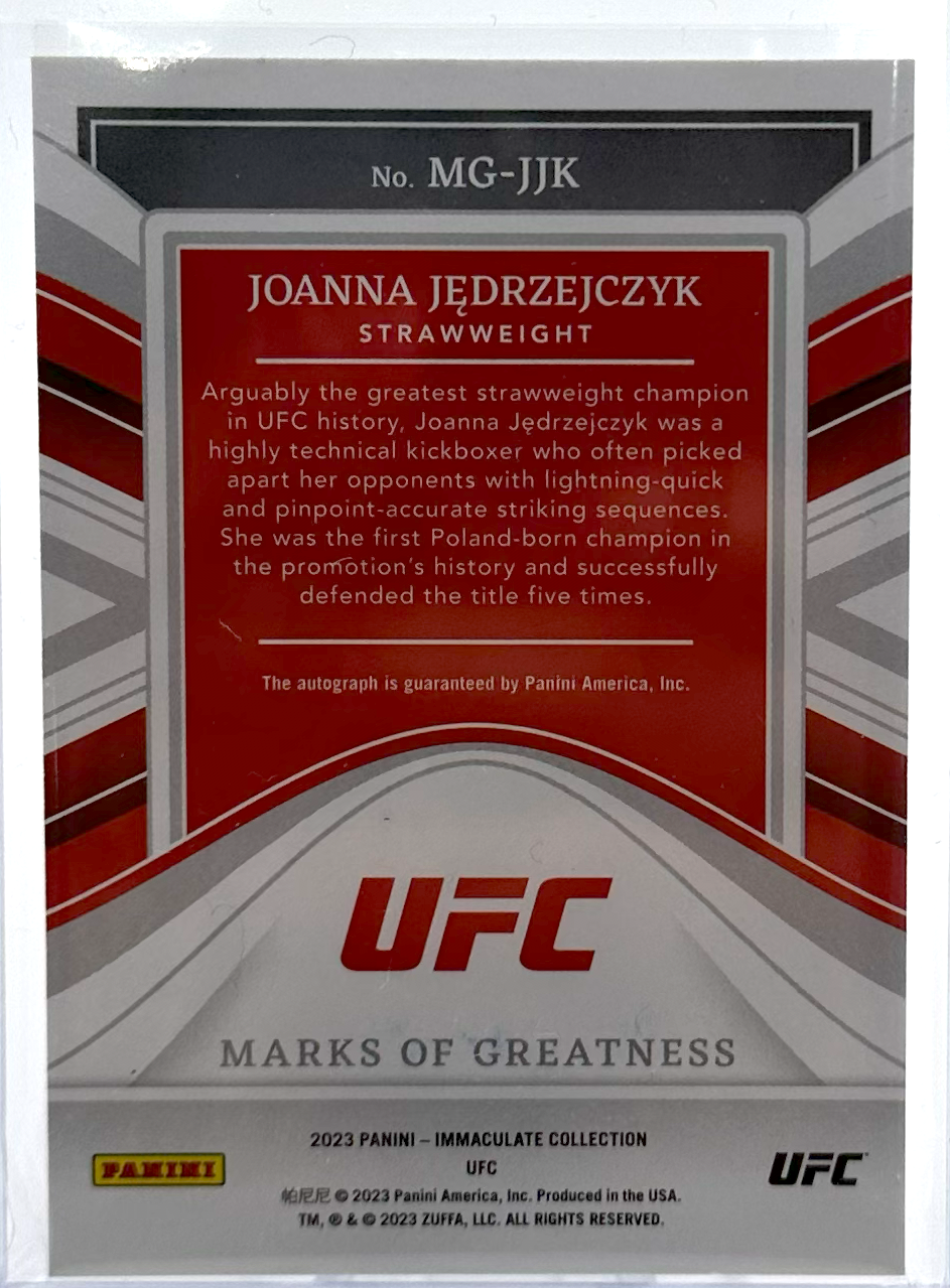 2023 Panini Immaculate UFC - Joanna Jedrzejczyk MG-JJK - Marks Of Greatness /10