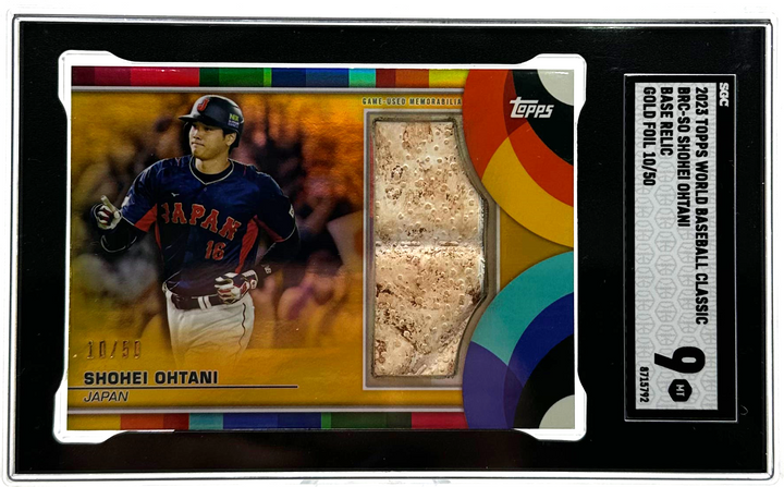 2023 Topps World Baseball Classic - Shohei Ohtani BRC-SO - Gold Base Relic /50 - SGC 9