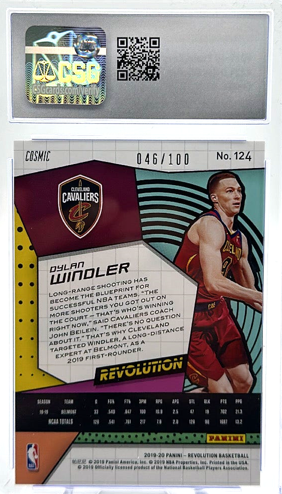 2019-20 Panini Revolution - Dylan Windler 124 - Cosmic /100 - CSG CGC 9.5