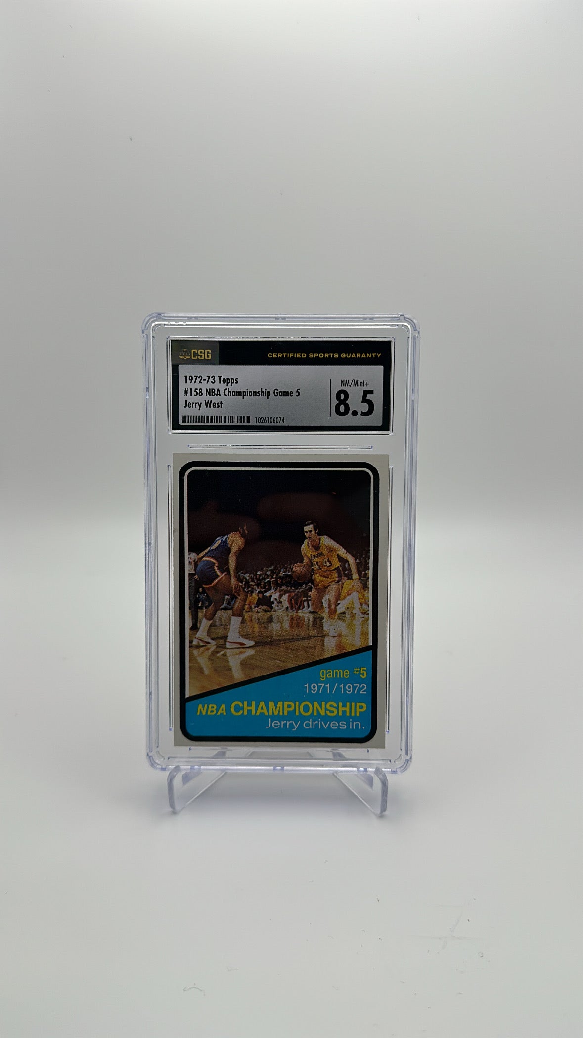 1972-73 Topps - NBA Championship Game 5 Jerry West 158 - CSG CGC 8.5