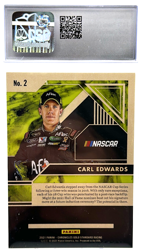 2021 Panini Chronicles Gold Standard - Carl Edwards 2 - Red /99 - CSG CGC 9.5