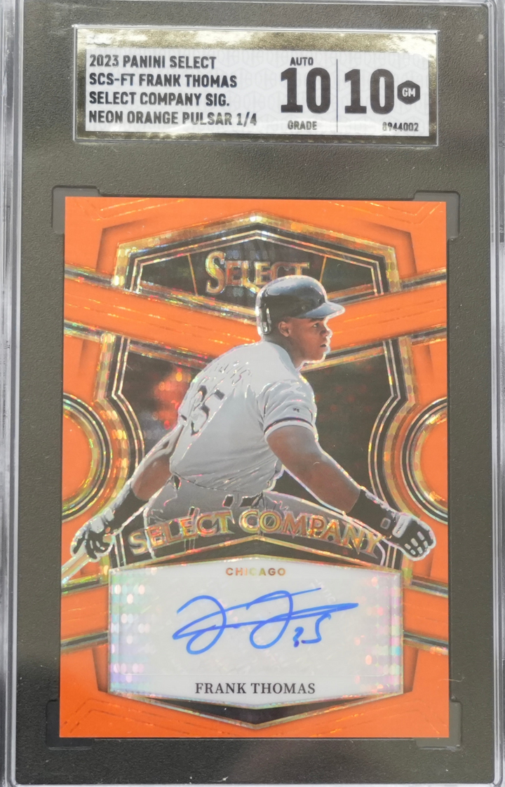 2023 Panini Select - Frank Thomas SCS-FT - Company Sig Neon Orange Pulsar /4 - SGC 10 / 10