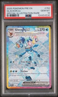 Glaceon ex 150/131 Special Illustration Rare Prismatic Evolutions- 2025 Pokemon - PSA 10