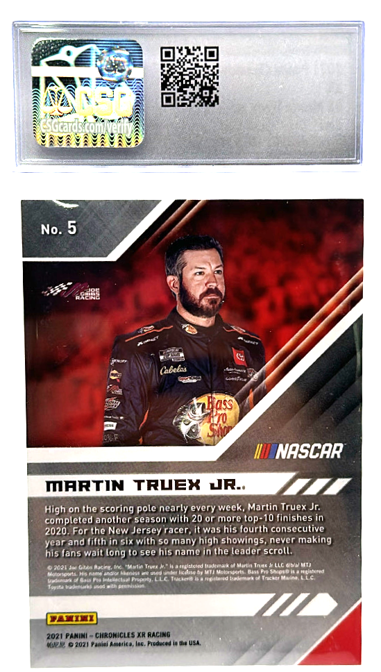 2021 Panini Chronicles XR - Martin Truex Jr. 5 - Blue /199 - CSG CGC 9.5