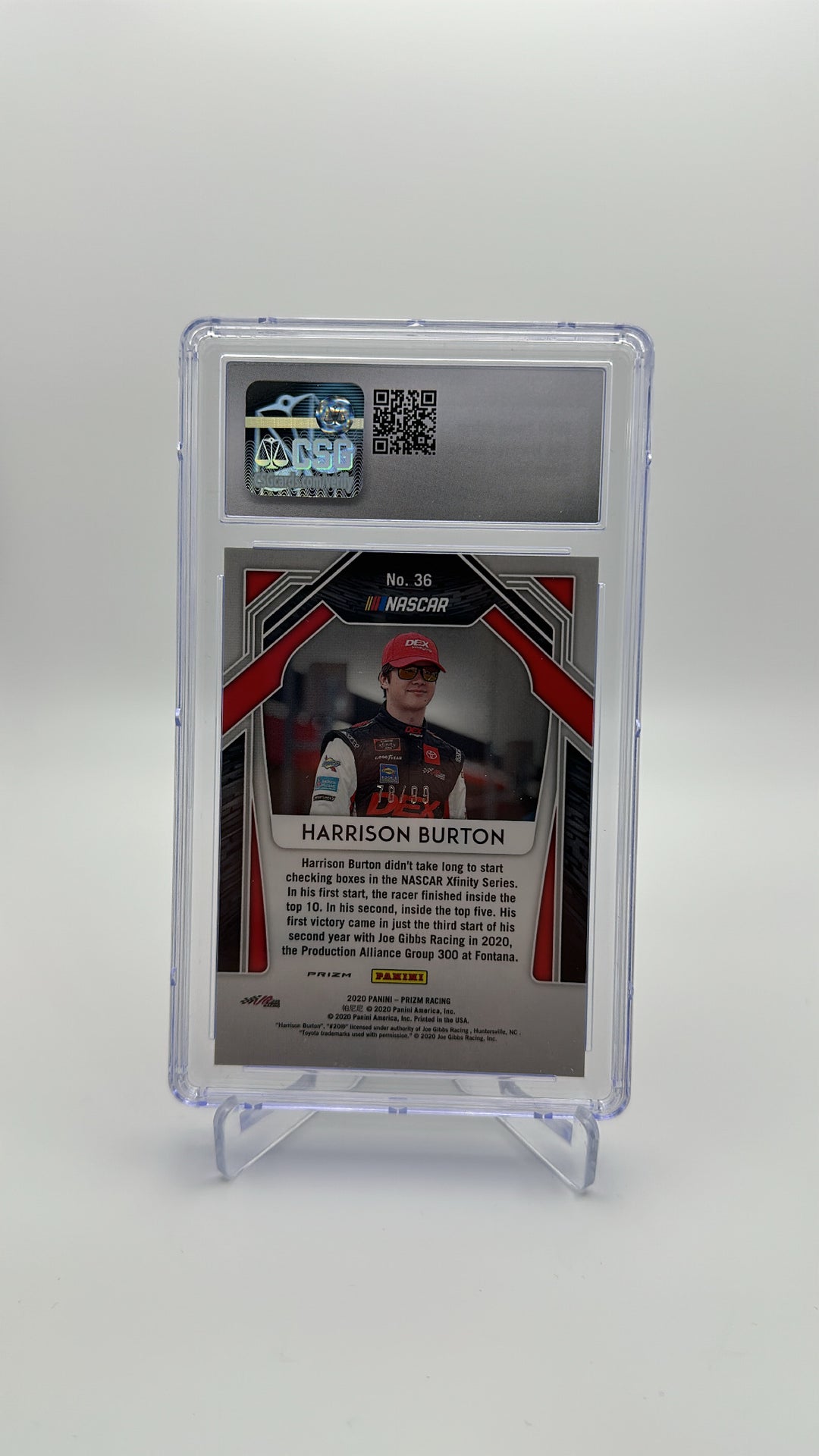 2020 Panini Prizm - Harrison Burton 36 - Green Scope /99 - CSG CGC 8.5