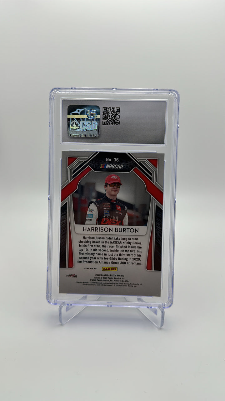 2020 Panini Prizm - Harrison Burton 36 - Green Scope /99 - CSG CGC 8.5