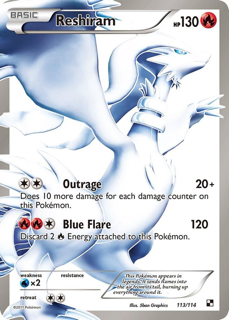 Reshiram (113 Full Art) - Black and White (BLW)