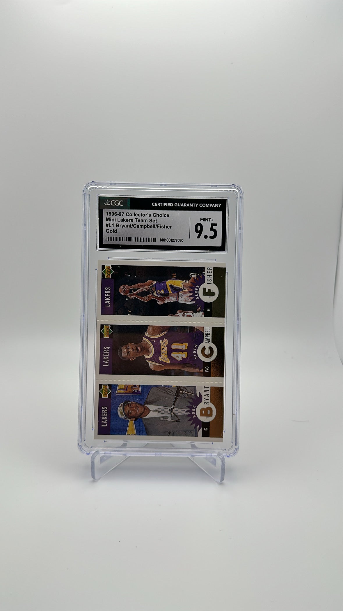 1996-97 Upper Deck Collectors Choice - Bryant / Campbell / Fisher L1 - Mini Lakers Team Set - CGC 9.5