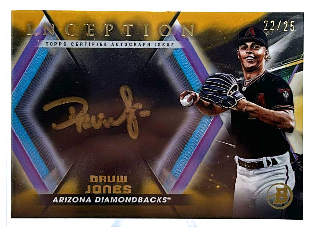 2023 Bowman Inception Baseball  - Druw Jones ISS-DJS - Gold Auto /25