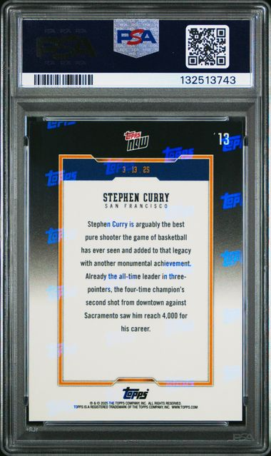 2024 Topps Now Stephen Curry 4000 Career 3-Pointers Made - PSA 10