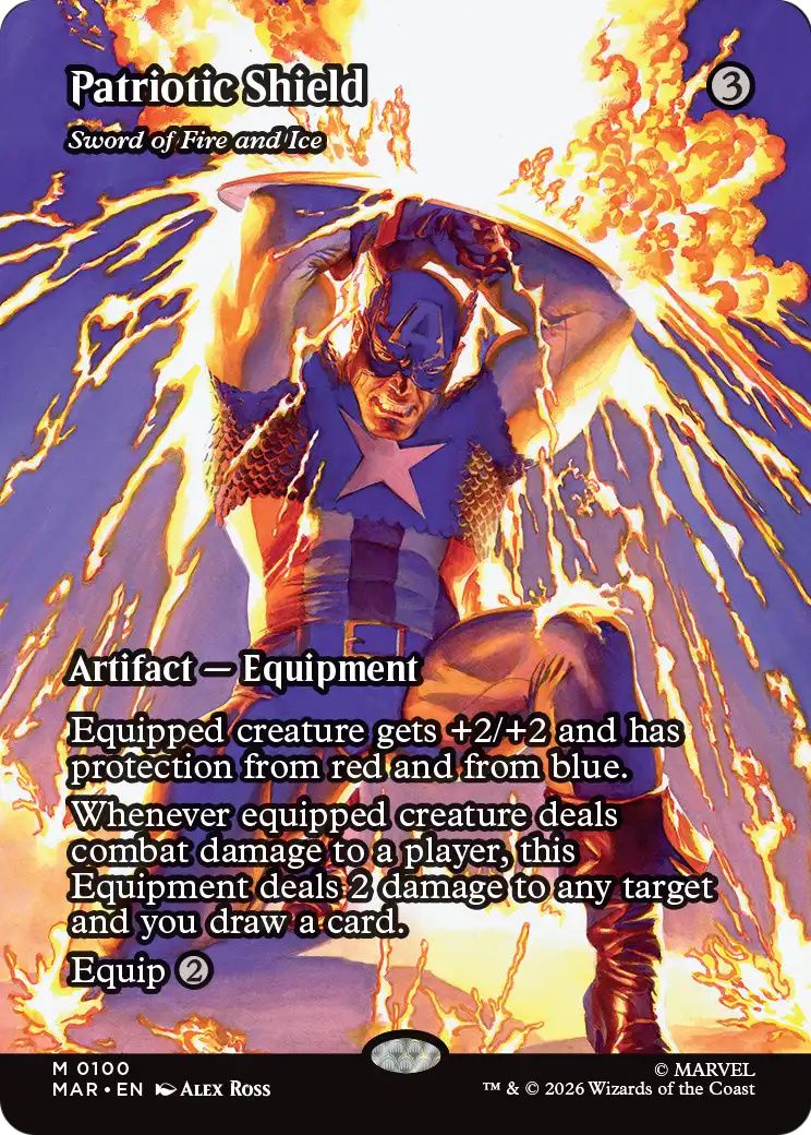 Patriotic Shield - Sword of Fire and Ice (Borderless)