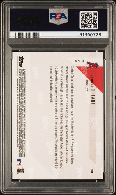 2018 Topps Now - Shohei Ohtani 234 - PSA 10