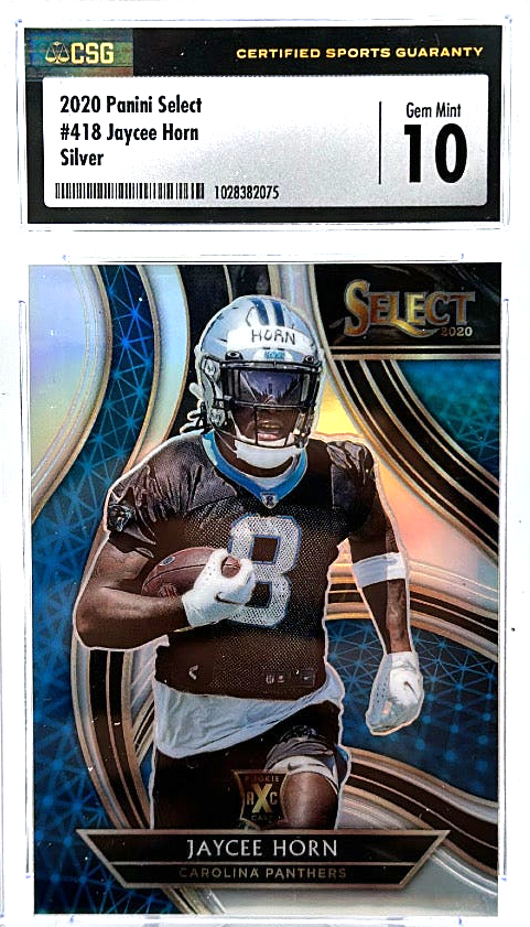 2020 Panini Select - Jaycee Horn 418 - Silver - CSG 10